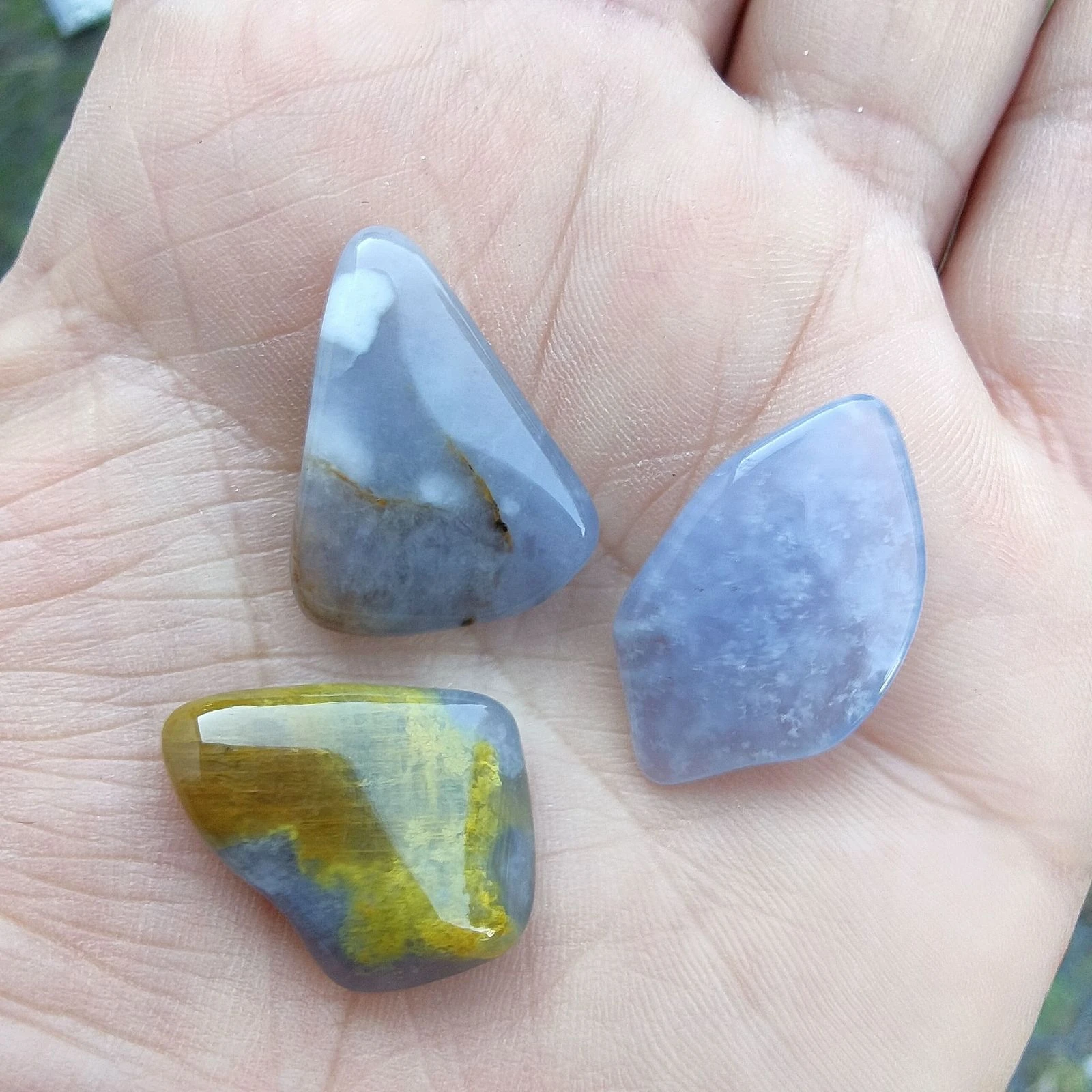 A set of 3 chalcedony on gangue – photo 10